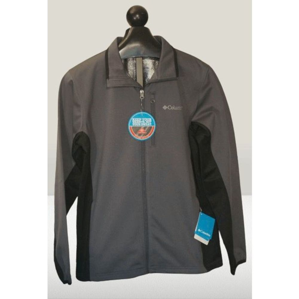 📦 NEW Mens Large COLUMBIA Comin' In Hot Full Zip Jacket Sweatshirt Black AM1538